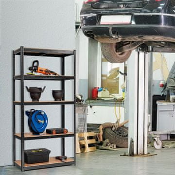 Costway Metalni stalak s 5 razina, podesive visine, crni