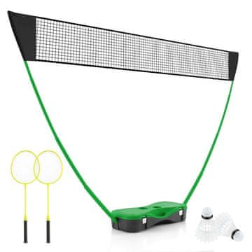 Costway Prijenosni set za badminton s mrežom i spremnikom, zelena