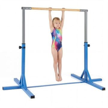 Costway Gimnastička vodoravna šipka s 12 podešavanja visine 85-145 cm plava