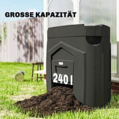 Homestar Vrtni komposter 240L 78x75x78 cm Crni