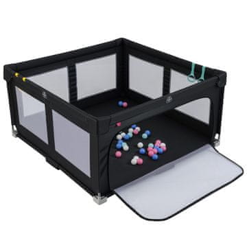 Costway Igraonica za bebe 150x150 cm s 50 kuglica, 4 ručke i zatvaračem na vratima crna
