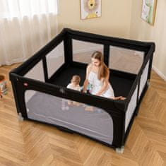 Costway Igraonica za bebe 150x150 cm s 50 kuglica, 4 ručke i zatvaračem na vratima crna