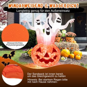 Costway Halloween dekoracija duhovi s bundevama 140x90x182 cm
