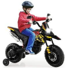 Costway 12V dječji električni motocikl s pomoćnim kotačima crni
