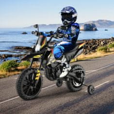 Costway 12V dječji električni motocikl s pomoćnim kotačima crni