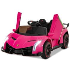 Costway Dječji električni automobil Lamborghini model ružičasti s daljinskim upravljačem LED prednja svjetla sirena glazba