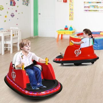 Costway Dječji električni auto za sudaranje 6V 57x75x42 cm crveni
