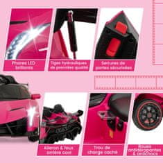 Costway Dječji električni automobil Lamborghini model ružičasti s daljinskim upravljačem LED prednja svjetla sirena glazba