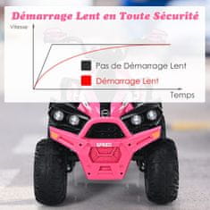 Costway 12V električni dječji quad ružičasti s glazbom, trubom i LED svjetlom