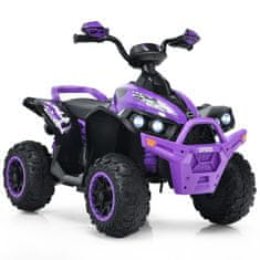 Costway 12V električni dječji quad s glazbenim trubom i LED prednjim svjetlom ljubičasti
