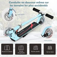 Costway Aluminijski sklopivi stunt romobil Navy s LED kotačima