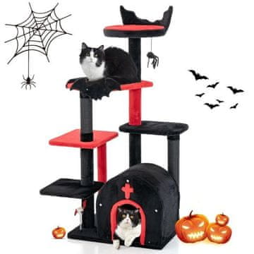 Costway Mačje drvo Gothic 135x53 cm Crno