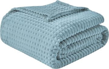 Nikcorp Pokrivač od flisa Premium Proizvod s 3D efektom, obostrani Sherpa i flanel, plavo-zeleni, 200x230 cm, 280 g/m², Oeko-Tex certifikat, idealan za dnevni boravak, spavaću sobu i putovanja