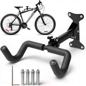 Nikcorp Zidni nosač za bicikl, sklopivi, podesivi, nosivost 30 kg, čelik, 26-35 cm, rotacija 360°, za MTB, cestovne, električne, gradske bicikle, ušteda prostora, sigurna montaža