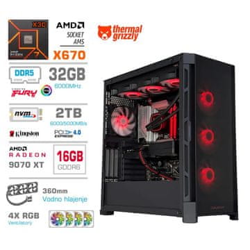 MEGA TWR S11 računalo, AMD Ryzen 7-7800X3D, 32GB, SSD2TB, RX9070 XT, FreeDOS