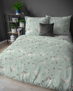 Detexpol Pošelj flanel 220x200 menta cvjetni pokrivač