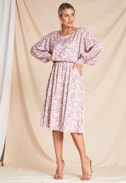 Figl Pufasta haljina - Kimono haljina - Ružičasta haljina s cvjetovima M1128 S/M