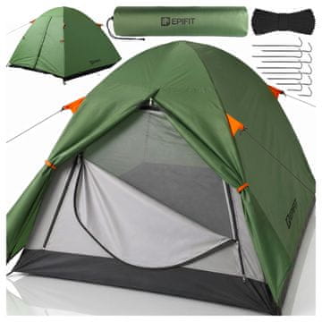 Šator za 2 osobe lagani vodootporni s tropskom nadstrešnicom za kampiranje 205x150x120 cm HORIZON 2.0