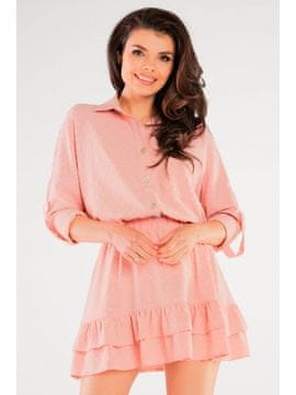 Awama Ljetna lepršava mini suknja, puderasto ružičasta L/XL