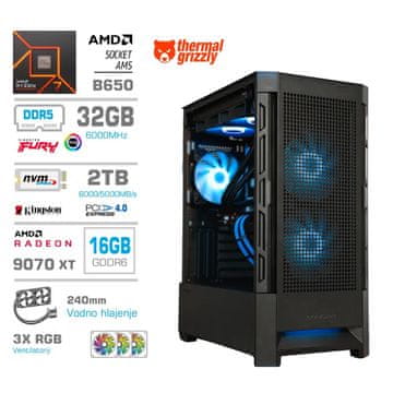 MEGA MT S8 računalo, AMD Ryzen 7-7700X, 32GB, SSD2TB, RX9070 XT, FreeDOS