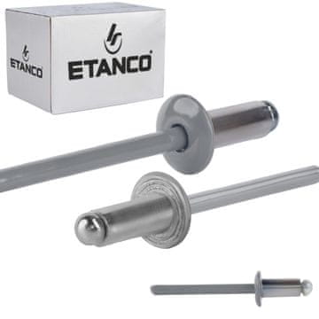 Aluminijske otvorene zakovice 4,8x10mm RAL 9006