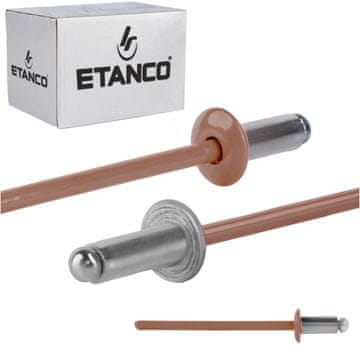 Aluminijske otvorene zakovice 3,2x6mm RAL8004