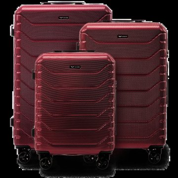 Set od 3 kofera Wings CRAKE POLICARBON 100% boja vina