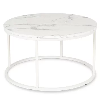 Stolić za kavu AGNES MAX 80 cm bijeli mramor moderni
