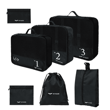 WINGS set od 7 putnih organizatora, crni