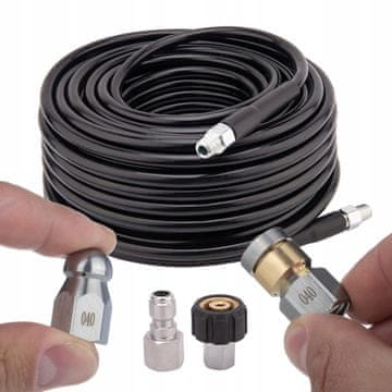 Rosfix HydroClean DuoJet 15M - crijevo 1/4" 155bar za čišćenje cijevi sa standardnom i rotacijskom mlaznicom te 2 priključka M22 + 1/4" NPT | 529bar max | 60°C