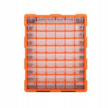Rosfix Rosfix ORG-60PRO Organizator za radionicu | 60 ladica | 13.8x4.8x3.4 cm | Zidni i samostojeći | Prozirne ladice