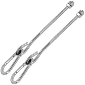 Kuka za ljuljačku s karabinerom 230 mm, vijčano M10, za pričvršćivanje na drvo, 2 kom.