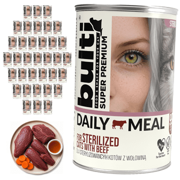 BULTI Daily Meal sterilizirana mokra hrana za mačke govedina piletina 36x400g