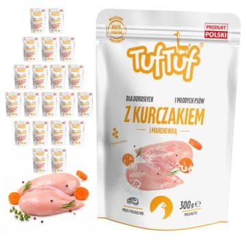 TufTuf mokra hrana za pse Piletina i mrkva, vrećica 20x300g mesna konzerva
