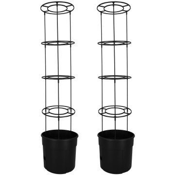 Posuda za uzgoj rajčica s ljestvama za balkon, crna, 39 CM, set od 2 kom.