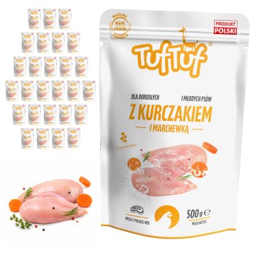 TufTuf mokra hrana za psa Piletina i mrkva, vrećica 30x500g, mesna kaša