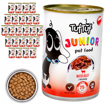 TufTuf JUNIOR mokra hrana za štenad govedina konzerva 24x415g komadići
