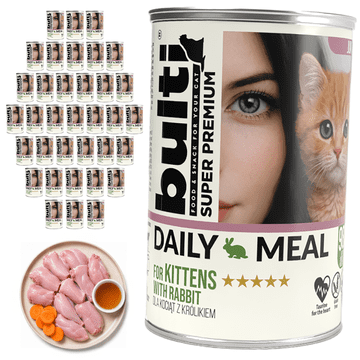 BULTI Daily Meal Kitten mokra hrana za mačiće, kunić, 36x400g, potpuna