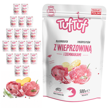 TufTuf mokra hrana za pse svinjetina krumpir vrećica 20x500g Mielonka