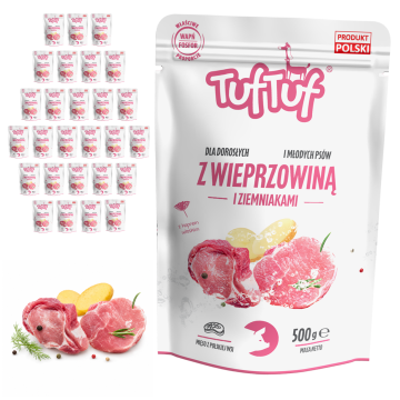 TufTuf mokra hrana za psa svinjetina krumpir vrećica 30x500g konzerva