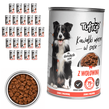 TufTuf mokra hrana za pse govedina konzerva 24x415g komadići u umaku