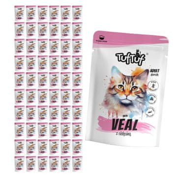 TufTuf mokra hrana za mačke, teletina, vrećica 60x300g, pašteta