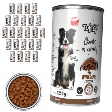 TufTuf mokra hrana za psa Divljač konzerva 24x1250g Komadići u umaku