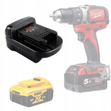 Rosfix Adapter / pretvarač akumulatora Dewalt 18V za Milwaukee 18V (DW18ML)
