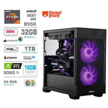 MEGA MT S7X računalo, AMD Ryzen 7-5800X, 32GB, SSD1TB, RTX5060Ti, FreeDOS