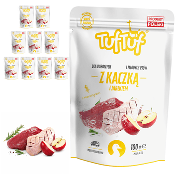 TufTuf mokra hrana za pse Patka s jabukom vrećica 10x100 g pašteta