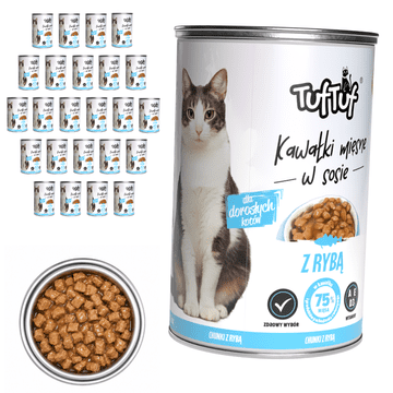 TufTuf mokra hrana za mačke riba konzerva 24x415g komadići u umaku