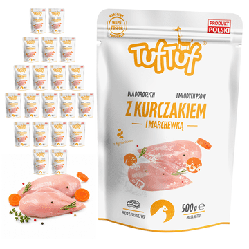 TufTuf mokra hrana za pse Piletina i mrkva, sachet 20x500g pašteta