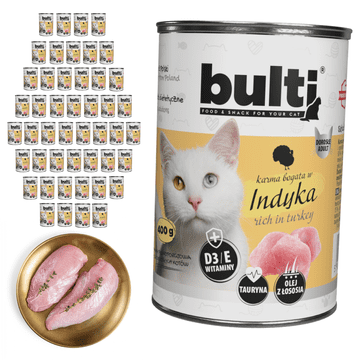 Bulti mokra hrana za mačke puretina konzerva 48x400g Potpuna hrana