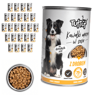 TufTuf mokra hrana za pse živad konzerva 24x415g komadići u umaku